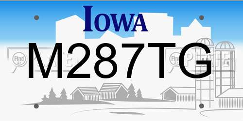 M287TG Iowa License Plate