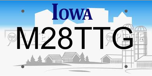 M28TTG Iowa License Plate