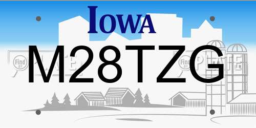 M28TZG Iowa License Plate