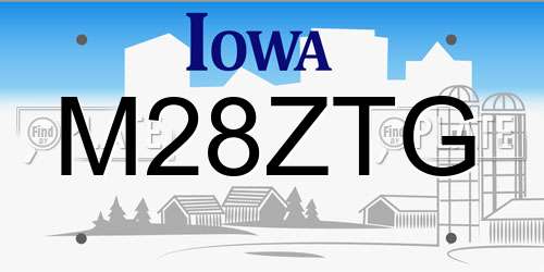 M28ZTG Iowa License Plate