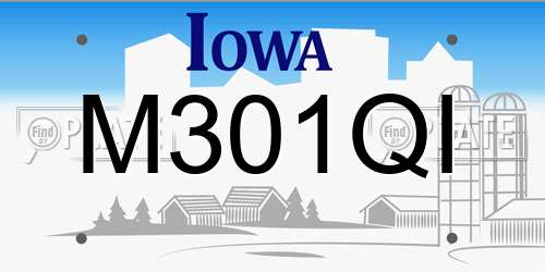M301QI Iowa License Plate