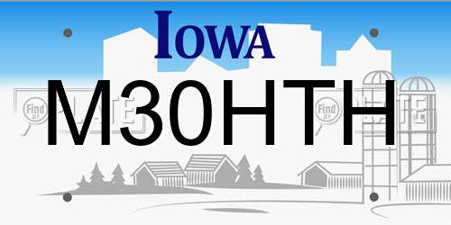 M30HTH Iowa License Plate