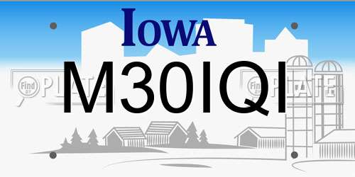 M30IQI Iowa License Plate