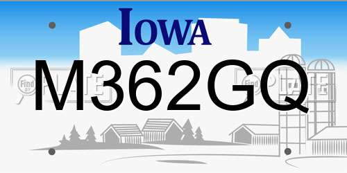 M362GQ Iowa License Plate