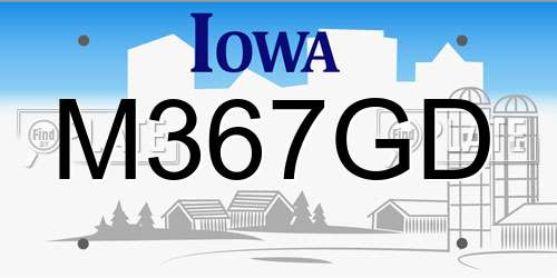 M367GD Iowa License Plate