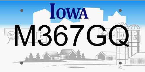 M367GQ Iowa License Plate