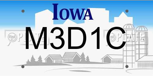 M3D1C Iowa License Plate