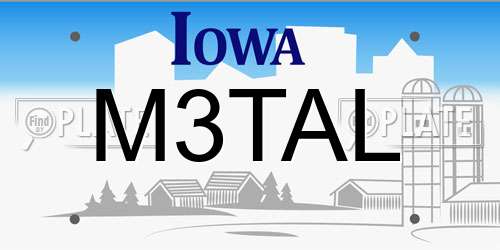 M3TAL Iowa License Plate