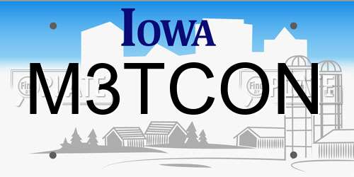 M3TCON Iowa License Plate