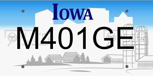 M401GE Iowa License Plate