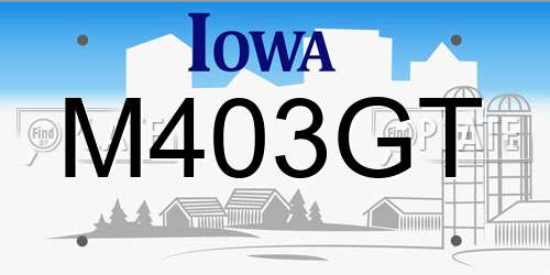 M403GT Iowa License Plate