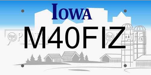 M40FIZ Iowa License Plate