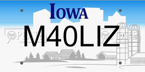 M40LIZ Iowa License Plate