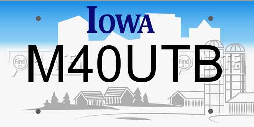 M40UTB Iowa License Plate