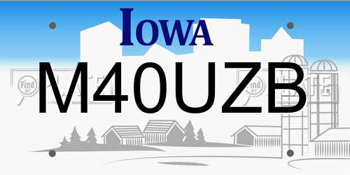 M40UZB Iowa License Plate