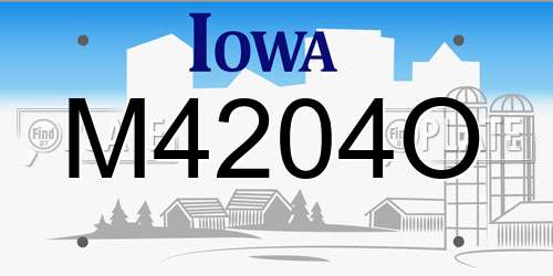 M4204O Iowa License Plate