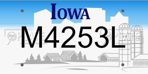 M4253L Iowa License Plate