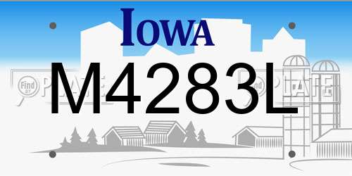 M4283L Iowa License Plate