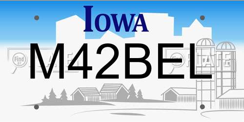 M42BEL Iowa License Plate
