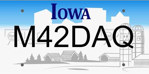 M42DAQ Iowa License Plate