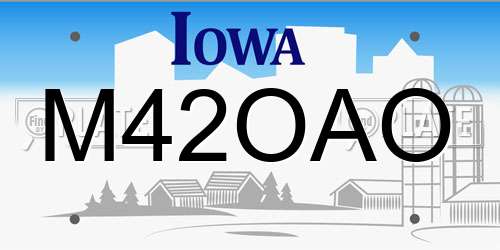M42OAO Iowa License Plate