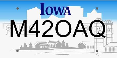 M42OAQ Iowa License Plate
