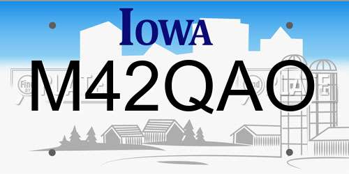 M42QAO Iowa License Plate