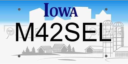 M42SEL Iowa License Plate