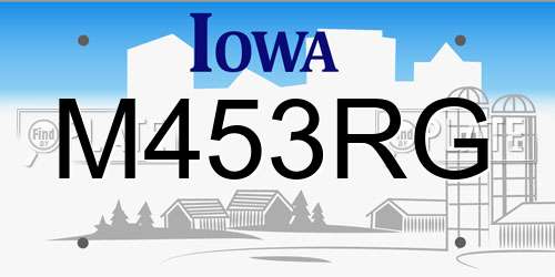 M453RG Iowa License Plate