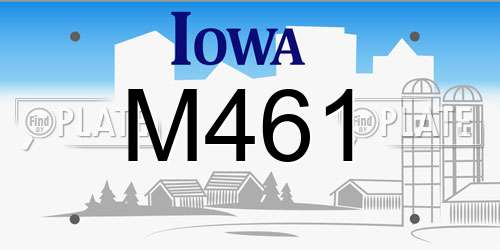 M461 Iowa License Plate