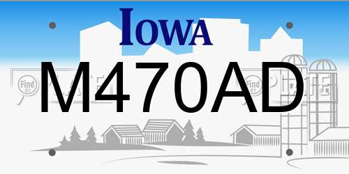 M470AD Iowa License Plate