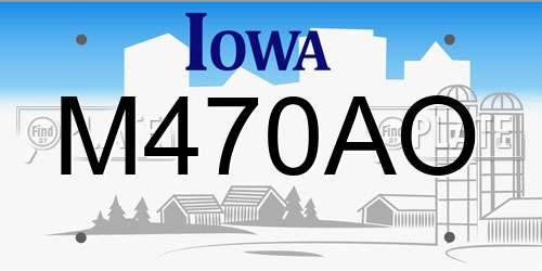 M470AO Iowa License Plate