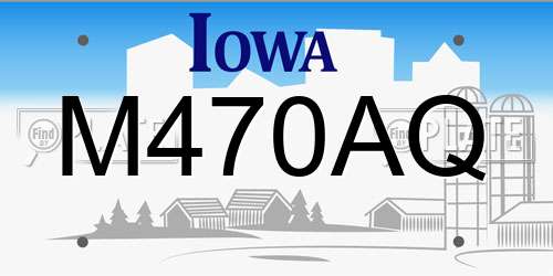 M470AQ Iowa License Plate