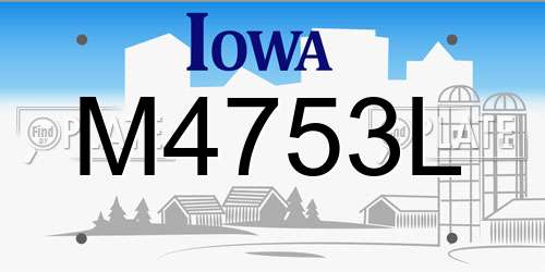 M4753L Iowa License Plate