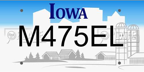 M475EL Iowa License Plate
