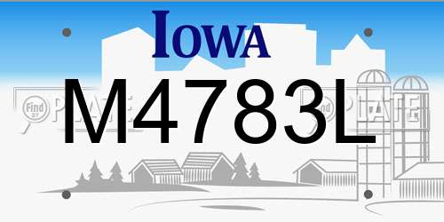 M4783L Iowa License Plate