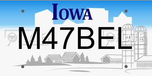 M47BEL Iowa License Plate