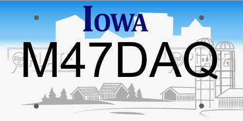 M47DAQ Iowa License Plate