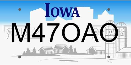 M47OAO Iowa License Plate