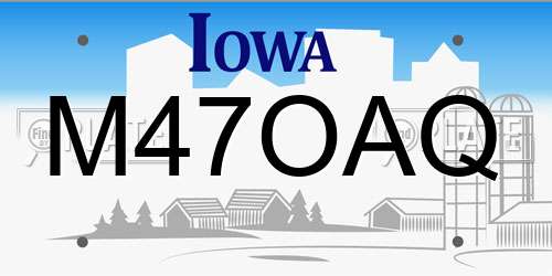 M47OAQ Iowa License Plate