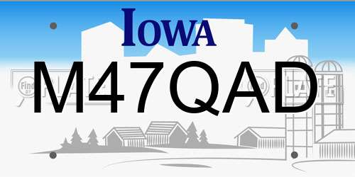 M47QAD Iowa License Plate