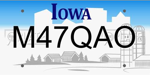 M47QAO Iowa License Plate