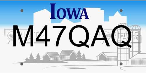 M47QAQ Iowa License Plate