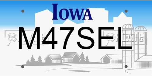 M47SEL Iowa License Plate