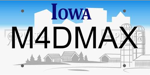 M4DMAX Iowa License Plate