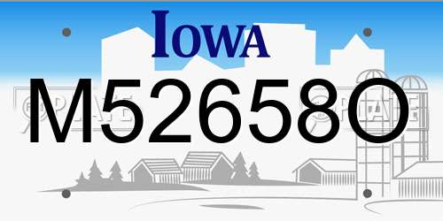 M52658O Iowa License Plate