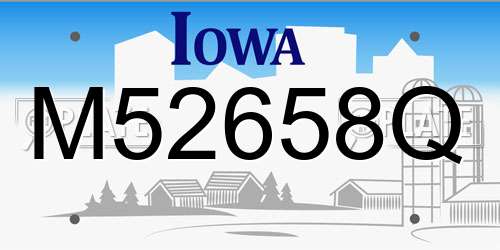 M52658Q Iowa License Plate