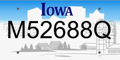M52688Q Iowa License Plate