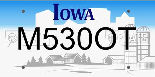 M530OT Iowa License Plate