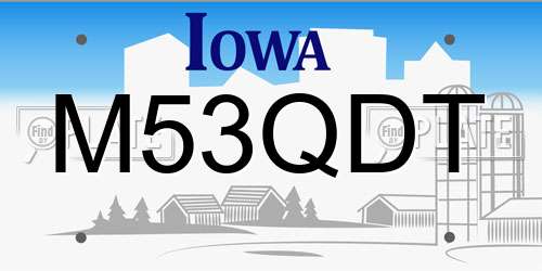 M53QDT Iowa License Plate